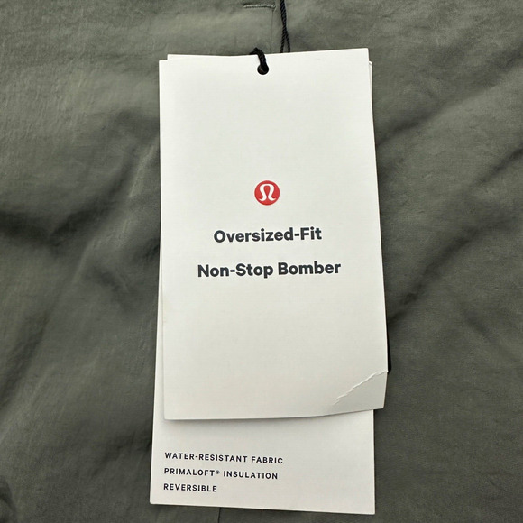 Lululemon Oversized Fit Non Stop Bomber Jacket Reversible Sage Olive Green Sz 8 - Picture 6 of 13